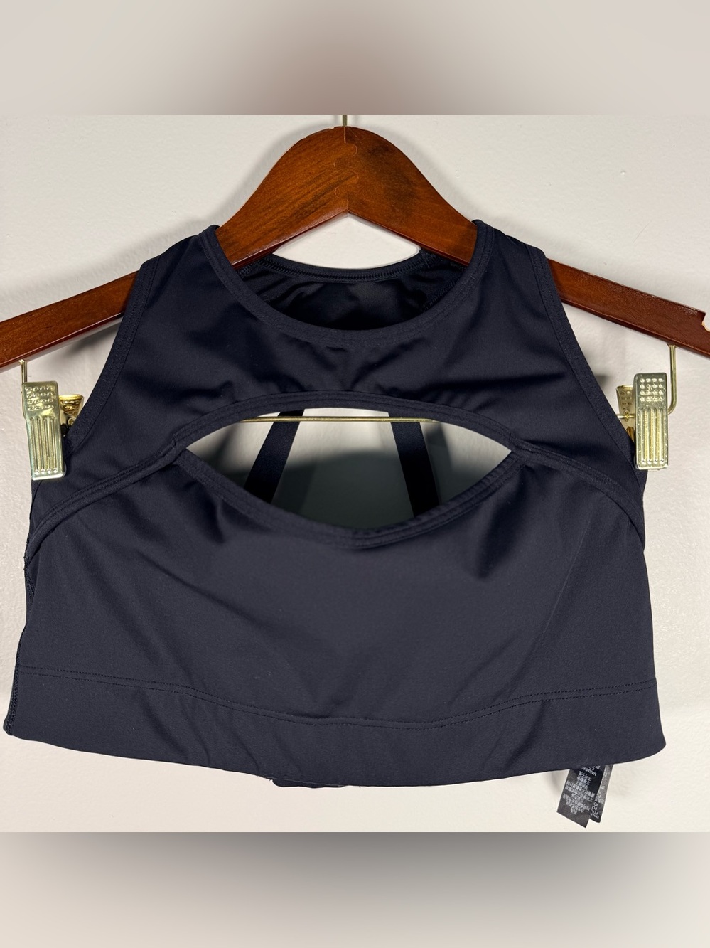 Savage X Fenty Sz Large Hotline Sports Bra Black High Neck Racerback Cut Out